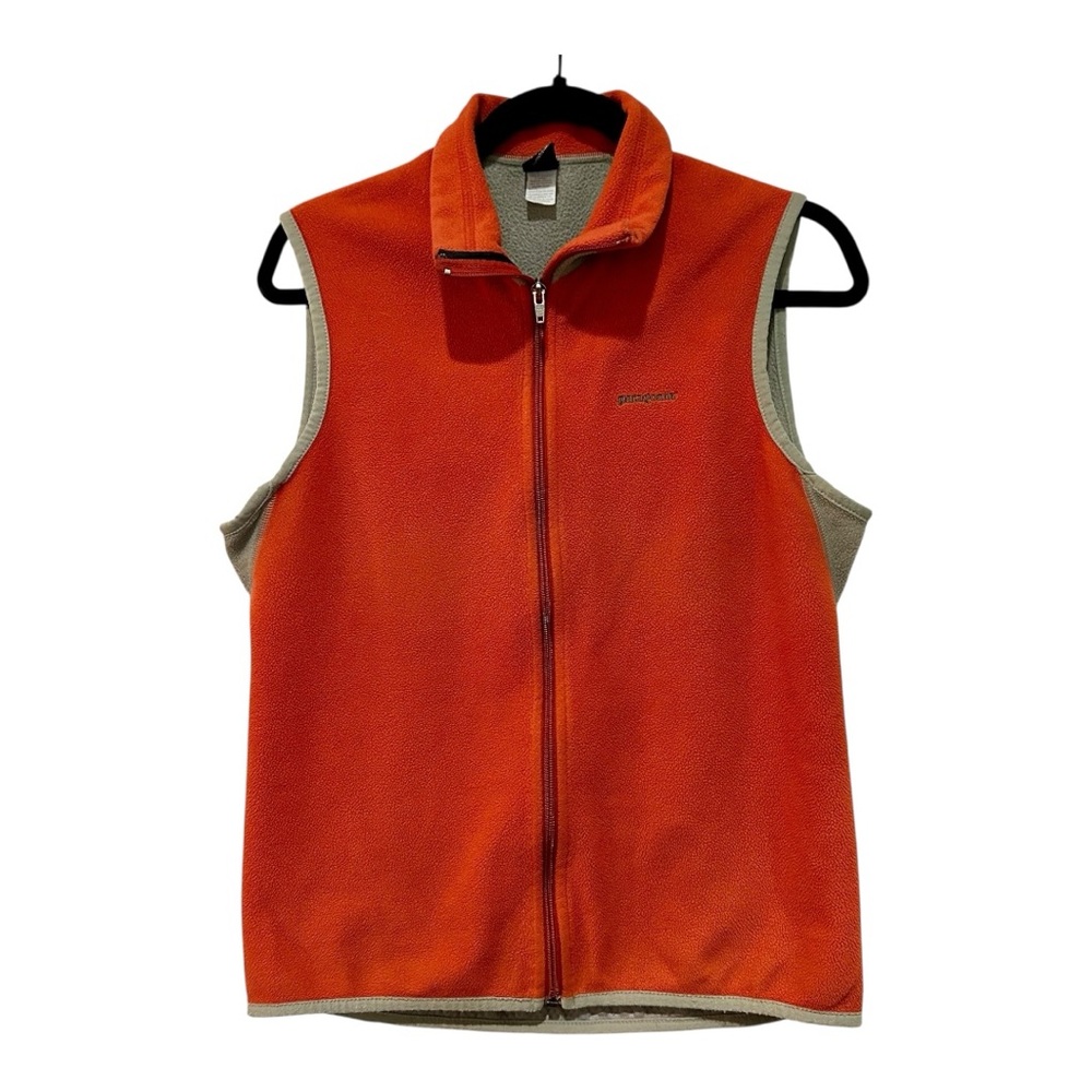 Patagonia Mens Retro Fleece Vest Orange Beige Hiking Layer Gorpcore Size XL Top